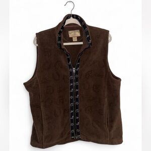 Vintage Bit & Bridle Chocolate Fleece Vest